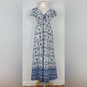 Taylor Blue and White Maxi Dress